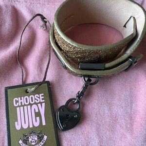 Juicy Couture Bronze Leather Cuff with Lock Charm